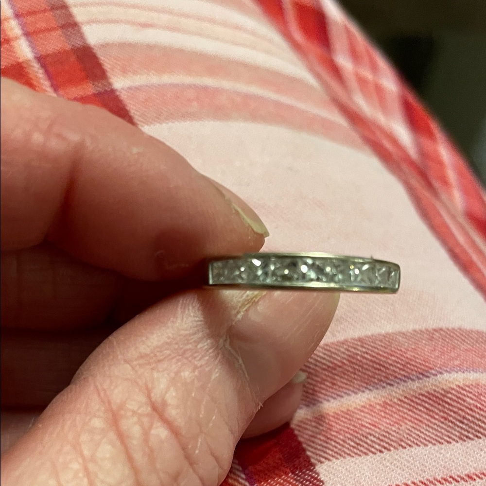 Classic 14k white gold Channel-Set Diamond Band - Women Jewelry - Picture 5 of 7